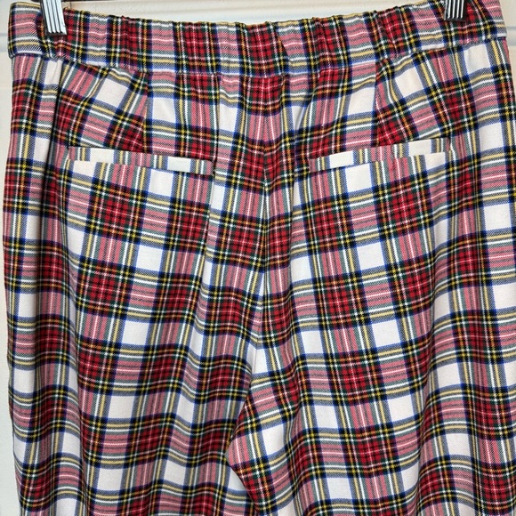 J. Crew Wool Blend Plaid Red and Black Trousers Pants Sz 8 Lined 4 Pocket NWOT - Picture 3 of 14
